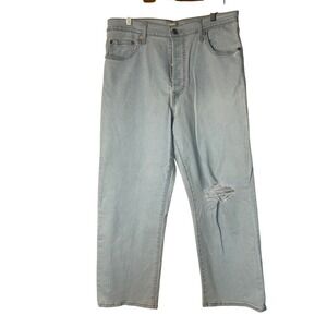 Levis Jeans Womens 32 Ribcage‎ Straight Ankle Light Wash Distressed High Rise